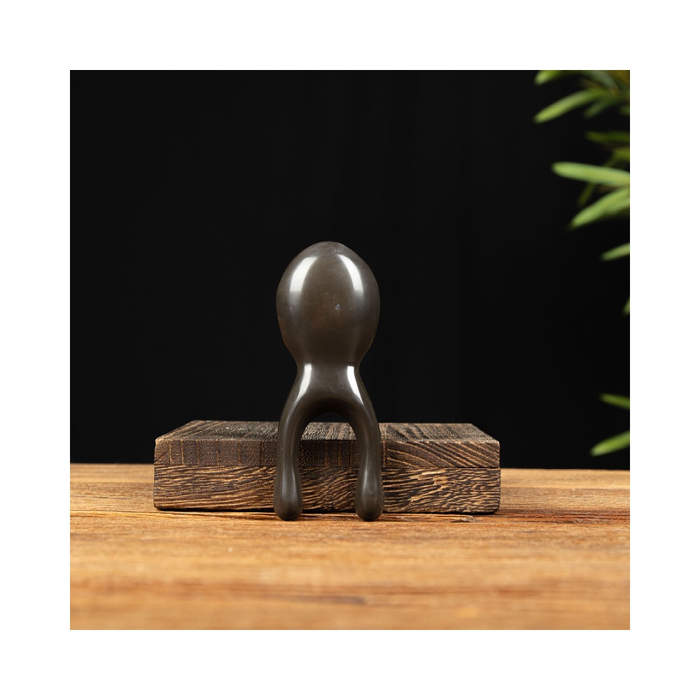 Natural U-Shaped Bian Stone Facial Massage Tool for Nose Bridge, Eye Area, Chin & Jawline - Image 7