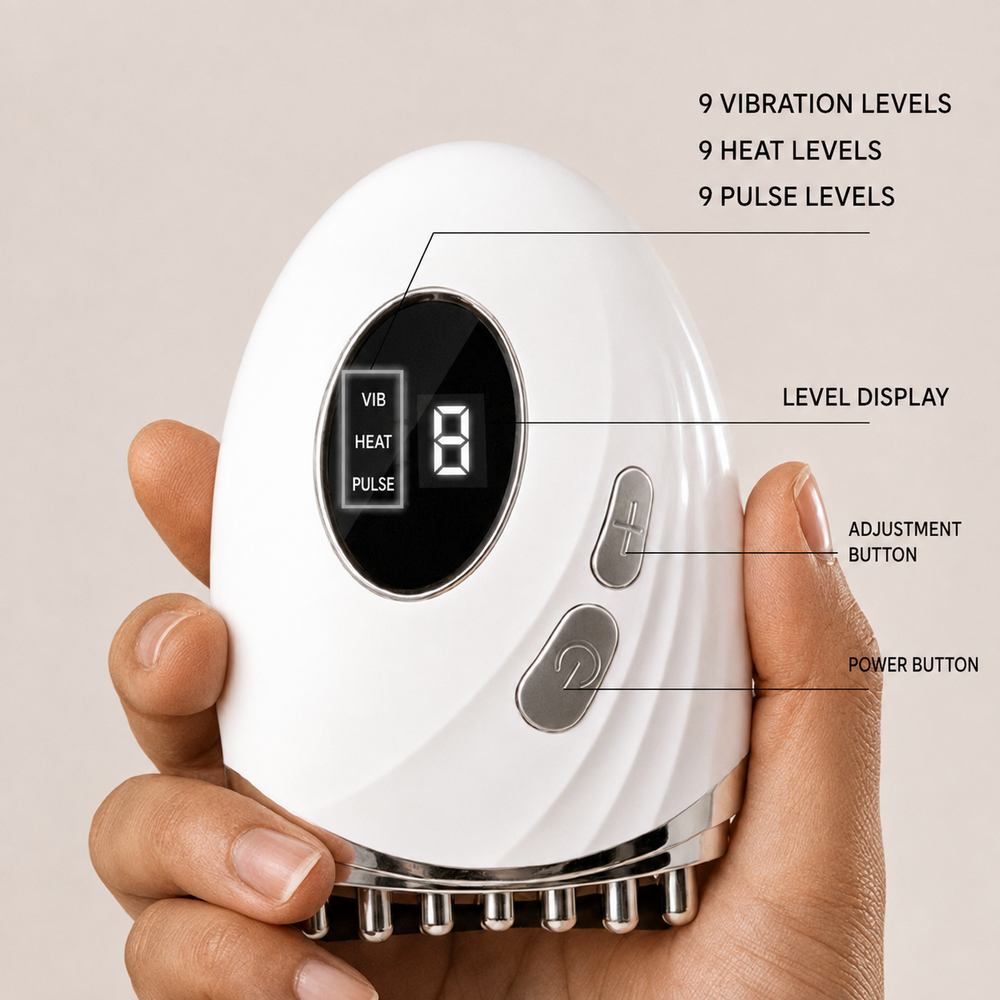 2-in-1 Heated Bian Stone Facial Massager with Vibration & Pulse for Face, Neck & Body - Image 3