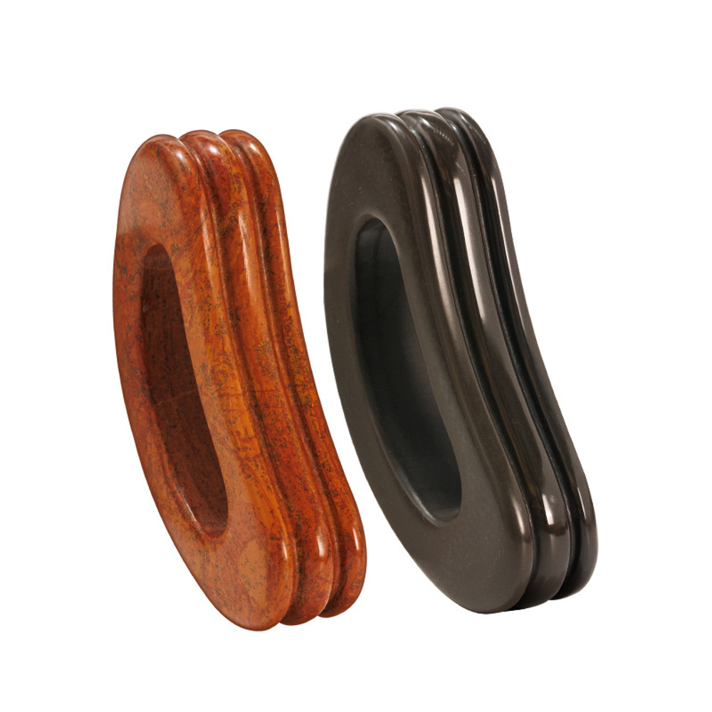 Hand-Polished Four-Groove Bian Stone Gua Sha Board for Face, Neck, Shoulders, Back & Legs,Jawline