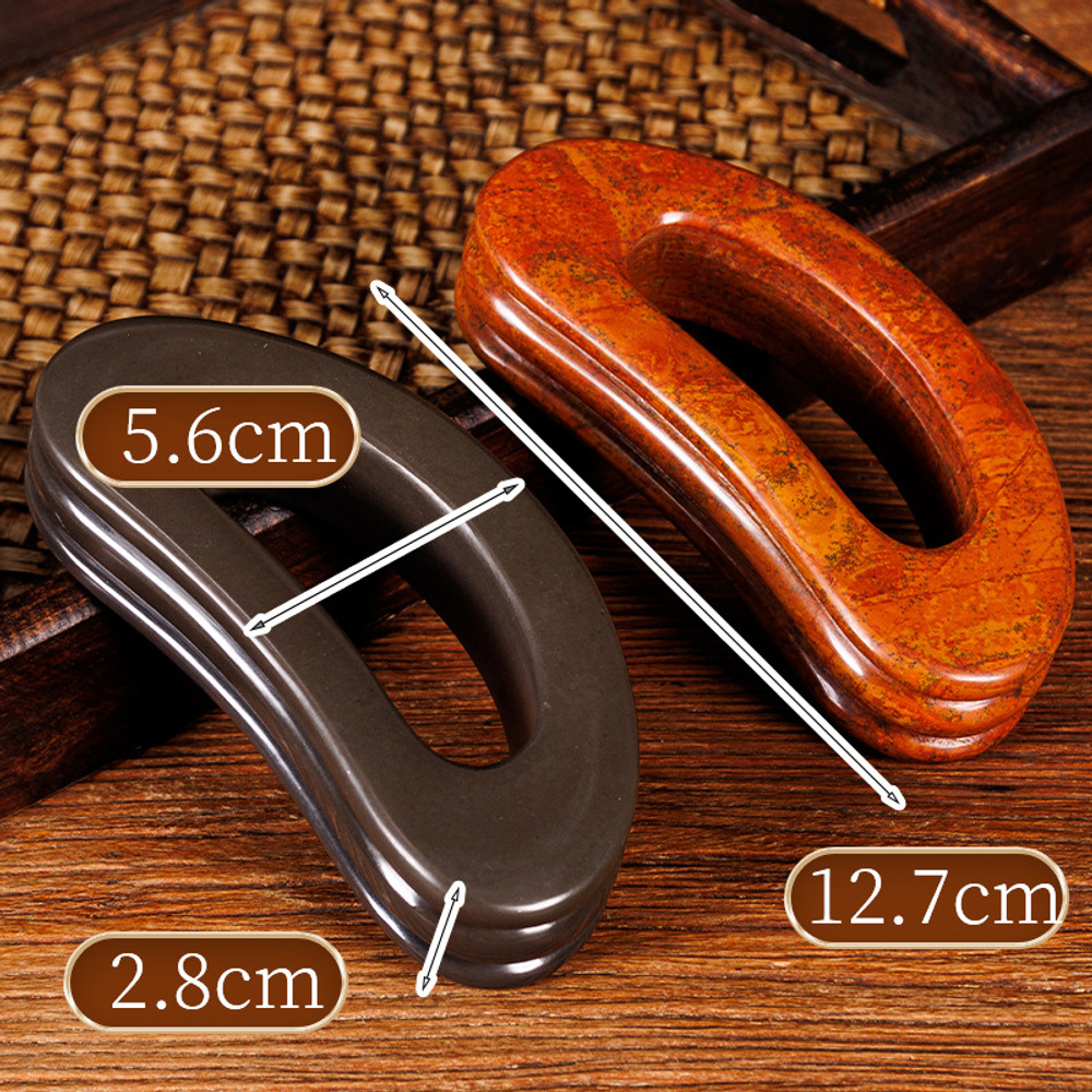 Hand-Polished Four-Groove Bian Stone Gua Sha Board for Face, Neck, Shoulders, Back & Legs,Jawline - Image 5