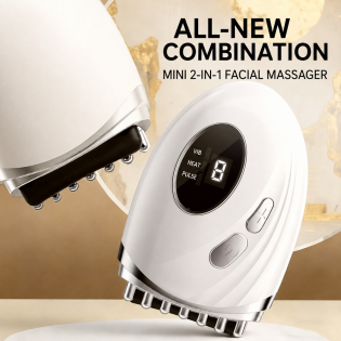 2-in-1 Heated Bian Stone Facial Massager with Vibration & Pulse for Face, Neck & Body