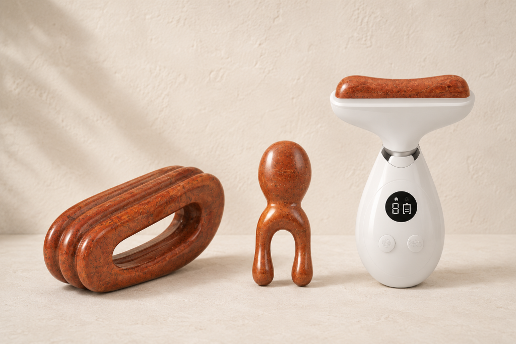 Red bian stone manual and powered massage tools
