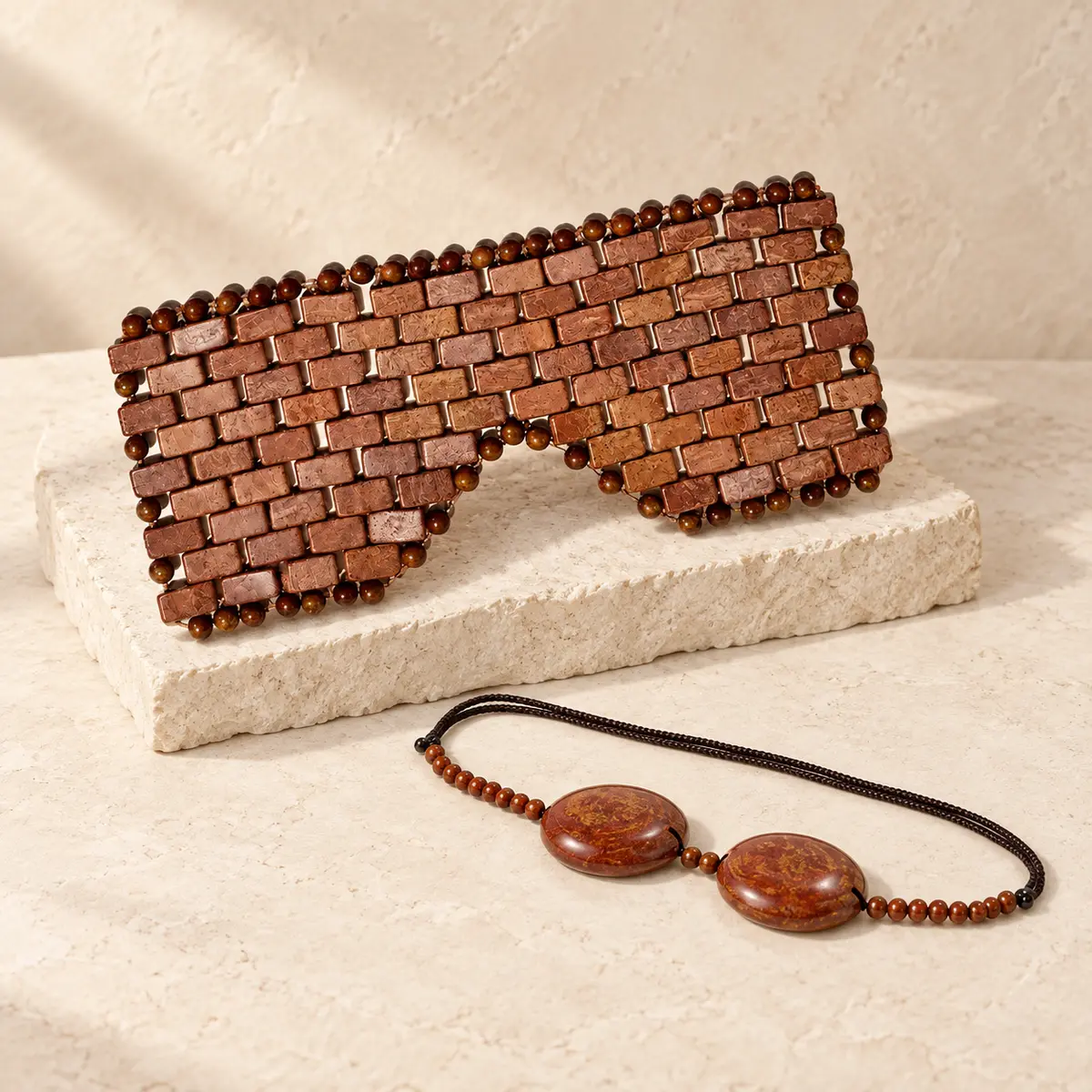 Weighted bian stone eye pillow and smaller eye band