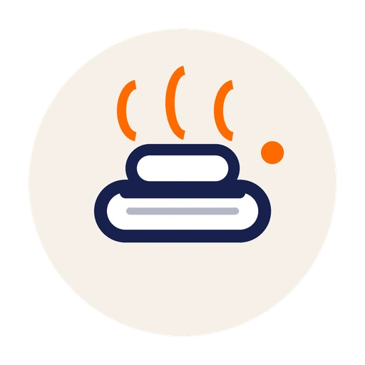 Warmth icon for Resoveya sensory body-care tools